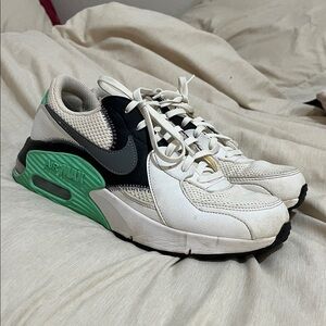 Women’s Nike Air Max White and Green Athletic Shoes